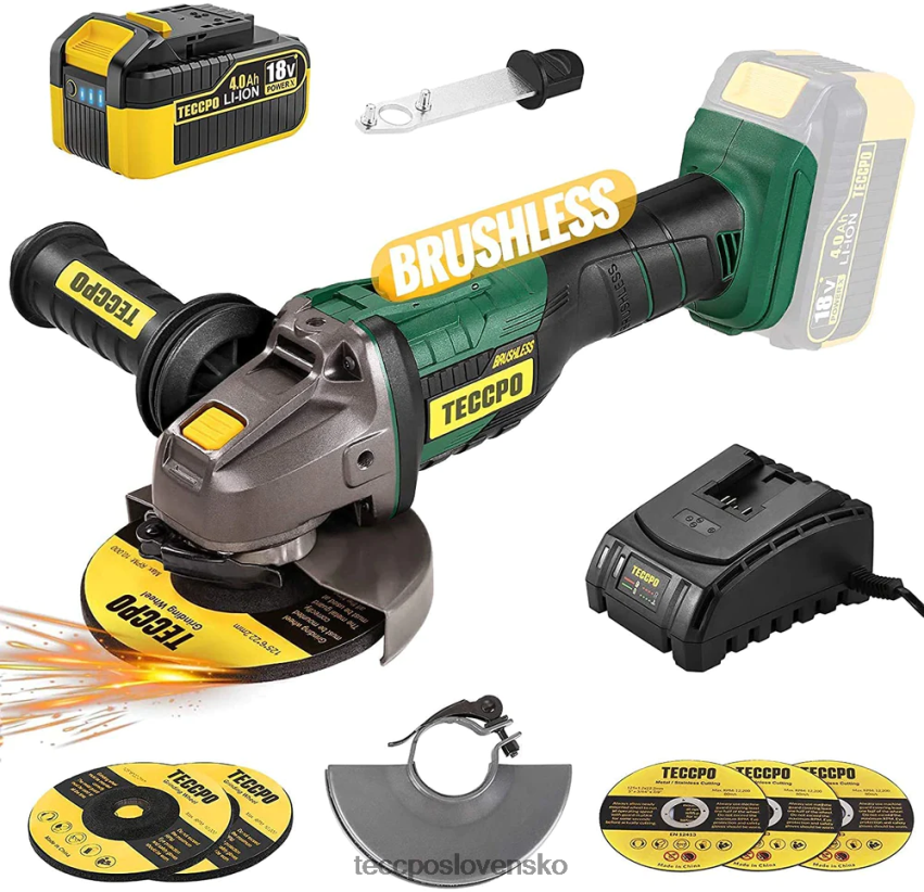 bezkartáčová akumulátorová uhlová brúska 20V max TECCPO iné zbierky V6RH8X52