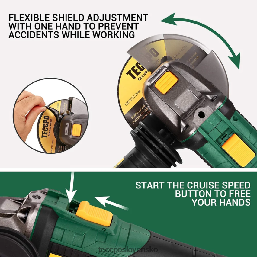 bezkartáčová akumulátorová uhlová brúska 20V max TECCPO iné zbierky V6RH8X52