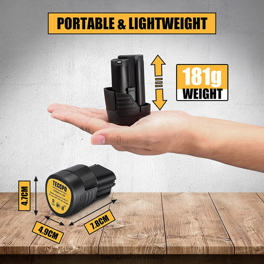 Batéria ly699-li (1 balenie) s 2,0 ampérmi pre 12V lítium-iónové batérie TECCPO príslušenstvo V6RH8X40