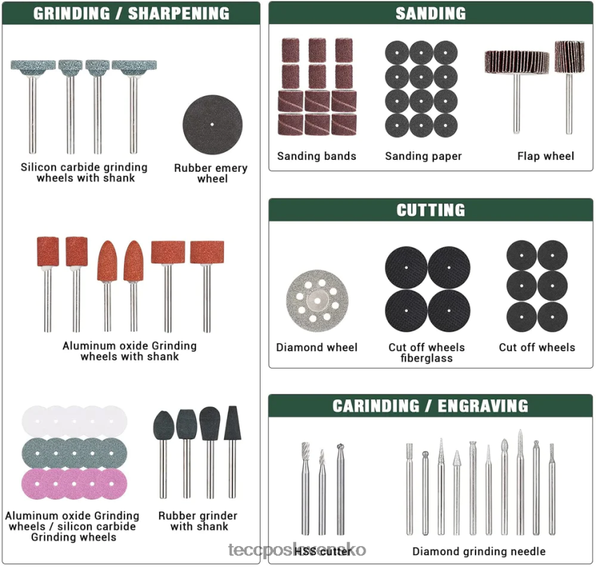 súprava príslušenstva rotačného náradia TECCPO príslušenstvo V6RH8X44