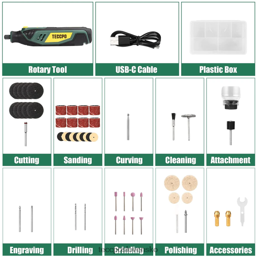 4V akumulátorové rotačné náradie TECCPO rotačné nástroje V6RH8X49