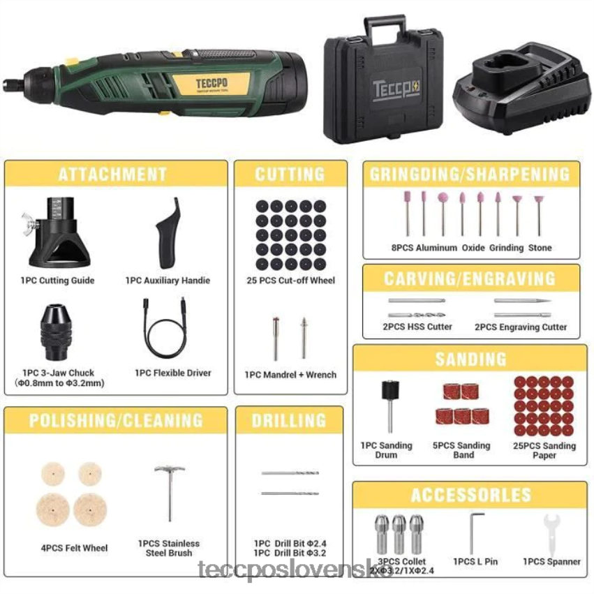 akumulátorový rotačný nástroj TECCPO rotačné nástroje V6RH8X42