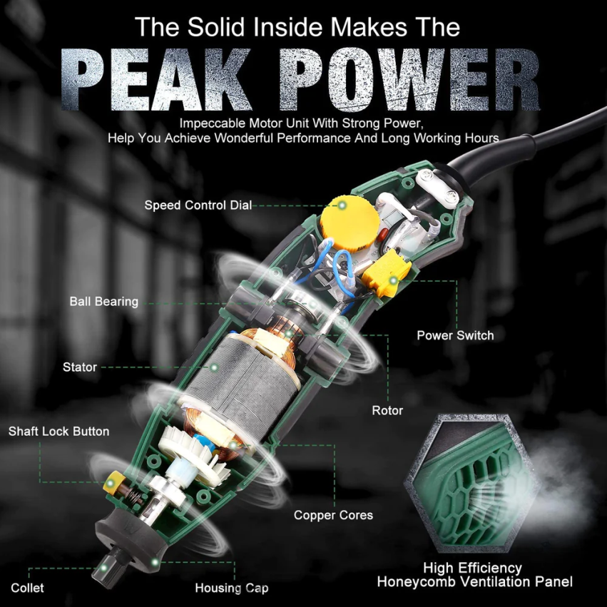 súprava otočného náradia 1,5 amp TECCPO rotačné nástroje V6RH8X43