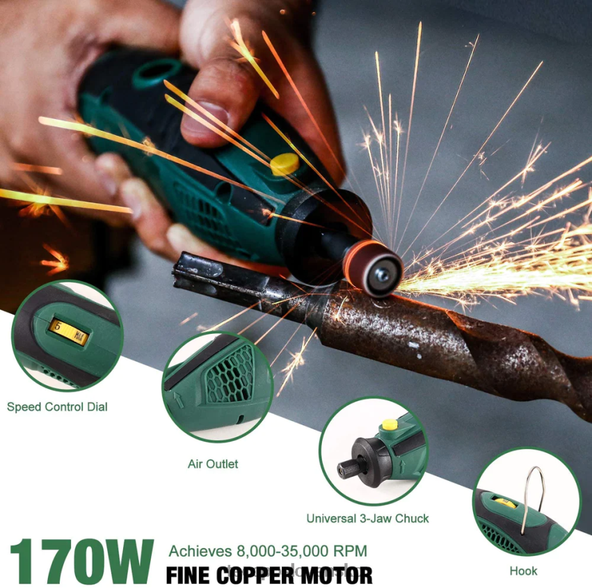 súprava otočného náradia 1,5 amp TECCPO rotačné nástroje V6RH8X43