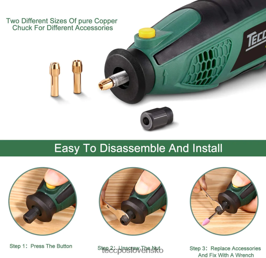 súprava otočného náradia 1,5 amp TECCPO rotačné nástroje V6RH8X43