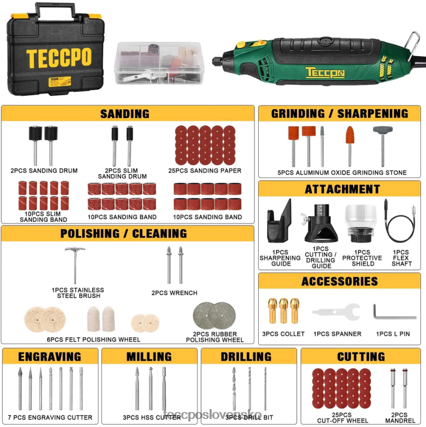 súprava rotačného náradia TECCPO rotačné nástroje V6RH8X48