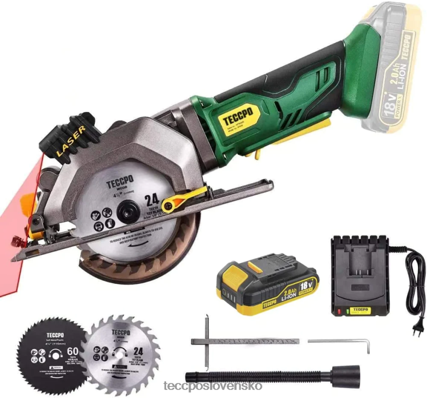 18V akumulátorová mini okružná píla s laserovým vedením TECCPO spracovanie dreva V6RH8X26