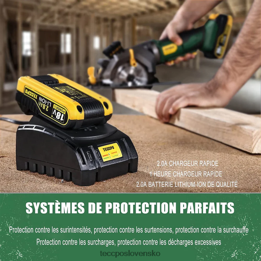 18V akumulátorová mini okružná píla s laserovým vedením TECCPO spracovanie dreva V6RH8X26