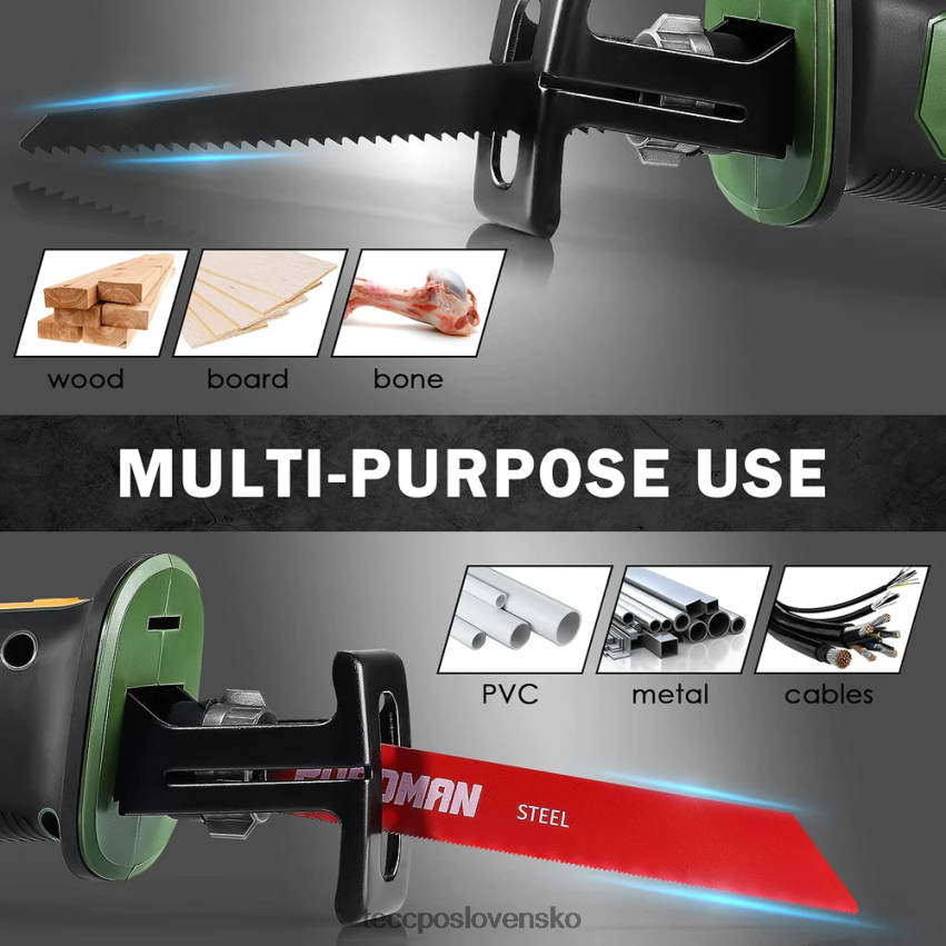 20V akumulátorová priamočiara píla TECCPO spracovanie dreva V6RH8X22