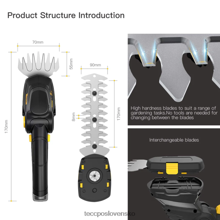 akumulátorové nožnice na trávu TECCPO starostlivosť o záhradu V6RH8X57