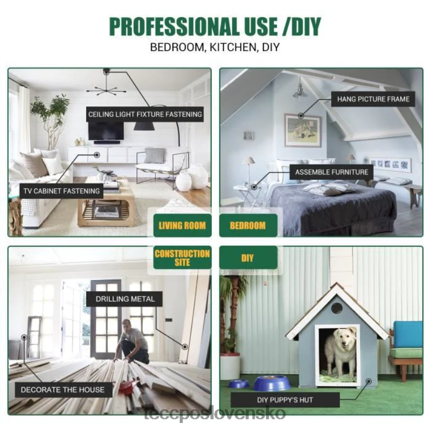 akumulátorová príklepová vŕtačka 2,0/4,0ah batéria s 30/34 ks príslušenstva TECCPO vŕtačky a ovládače V6RH8X9