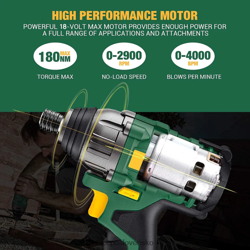 akumulátorový rázový uťahovák TECCPO vŕtačky a ovládače V6RH8X15