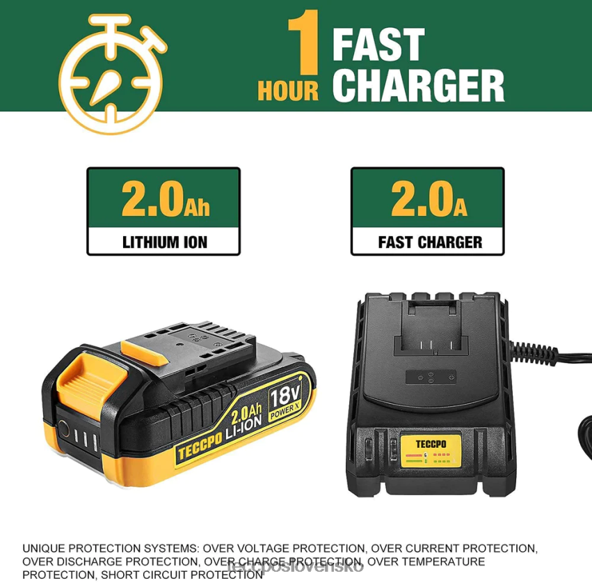 akumulátorový rázový uťahovák TECCPO vŕtačky a ovládače V6RH8X15