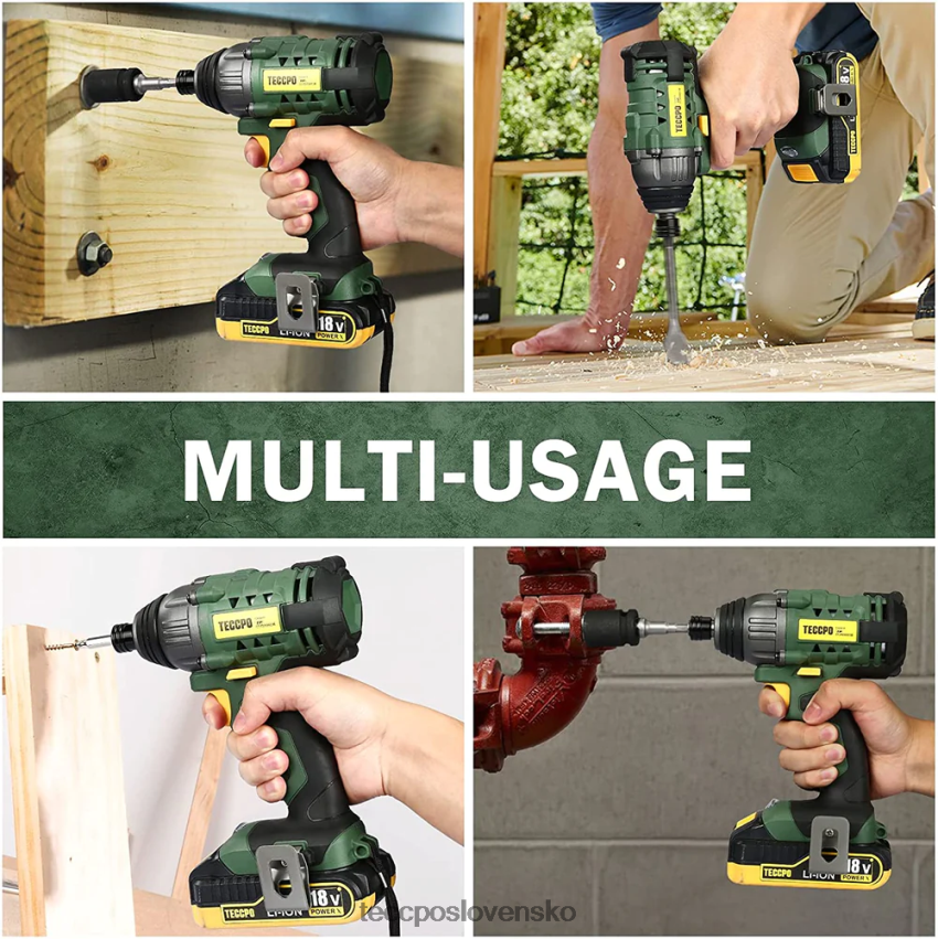 akumulátorový rázový uťahovák TECCPO vŕtačky a ovládače V6RH8X15