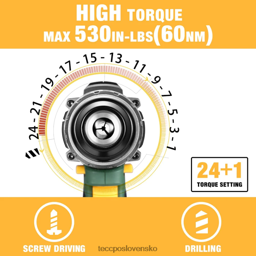 akumulátorová vŕtačka TECCPO vŕtačky a ovládače V6RH8X3
