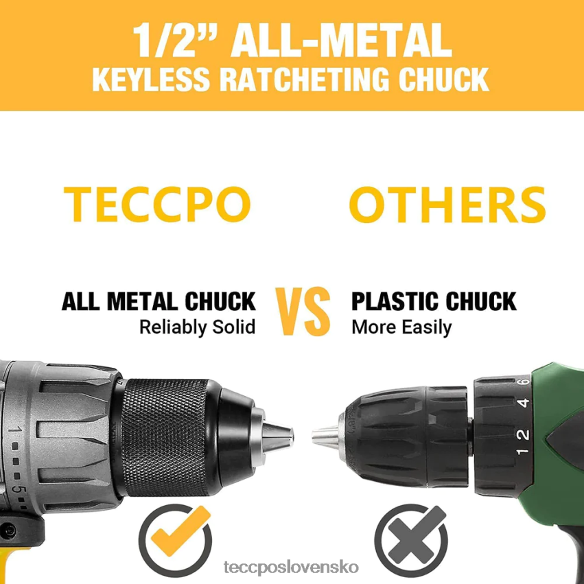 akumulátorová vŕtačka TECCPO vŕtačky a ovládače V6RH8X3