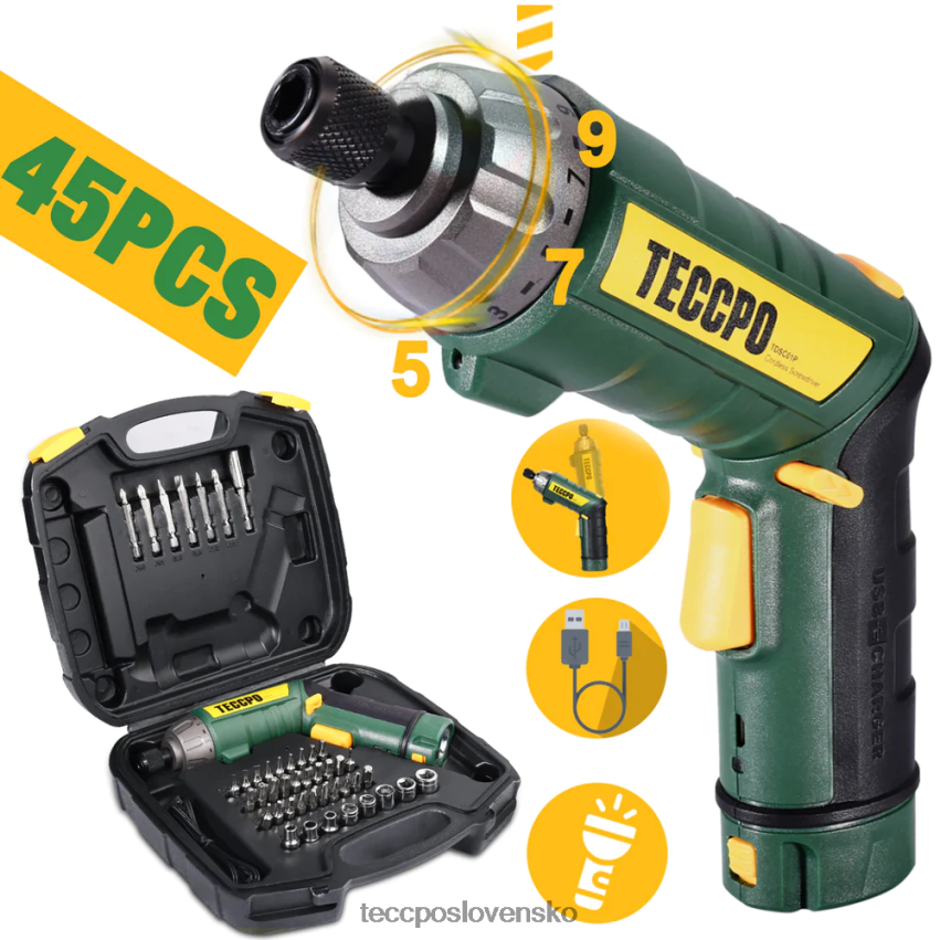 elektrický skrutkovač TECCPO vŕtačky a ovládače V6RH8X1